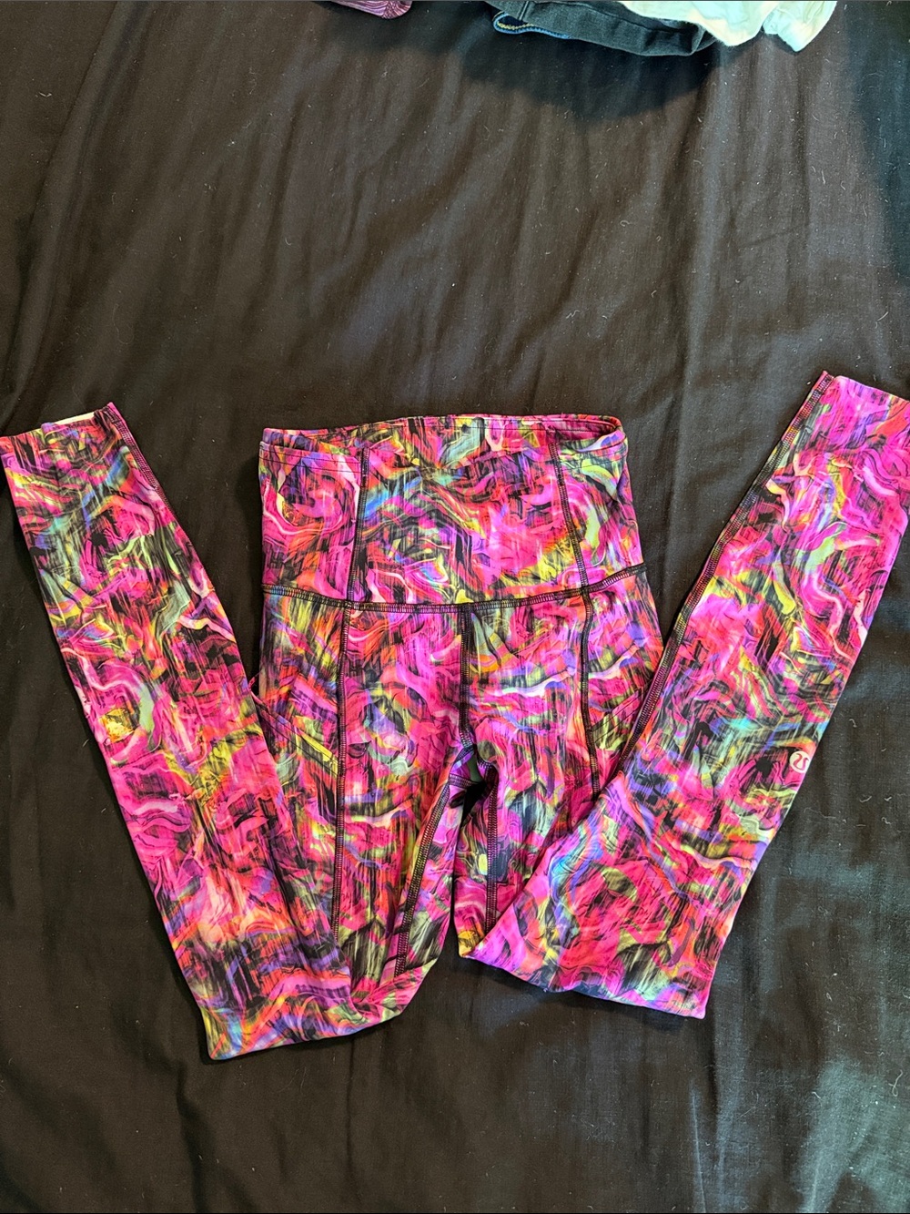 Lululemon Bright Pink Multi-Color High-Waist Leggings